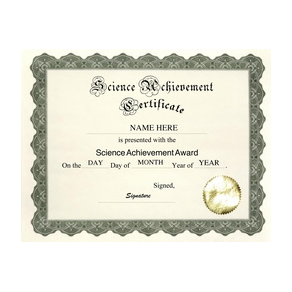 Science Achievement Certificate Template