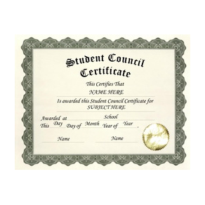 Student Council Certificate Template