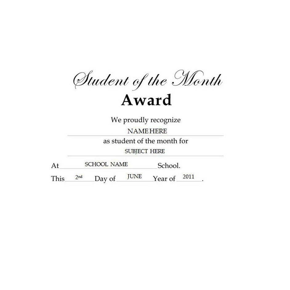 Student of the Month Free Template Image