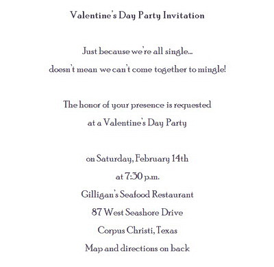 Valentines Party Invitations Wording Geographics 2