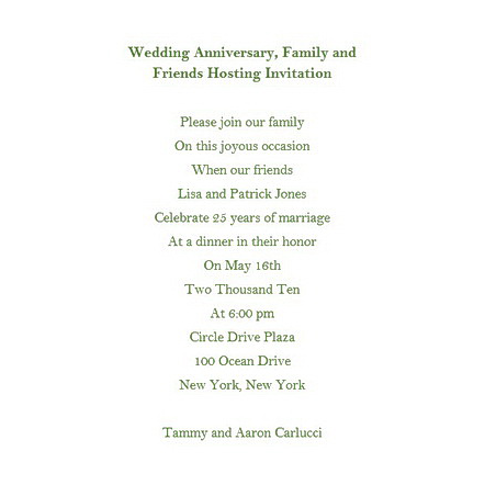 Wedding Anniversary, Family and Friends Hosting Template
