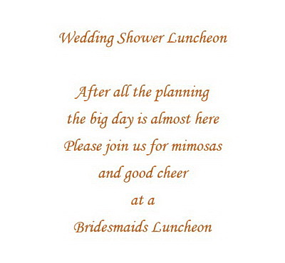 Wedding Shower Luncheon Wording Geographics