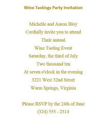 Wine Tastings Party Invitations Wording Geographics