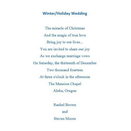 Winter Holiday Wedding Template