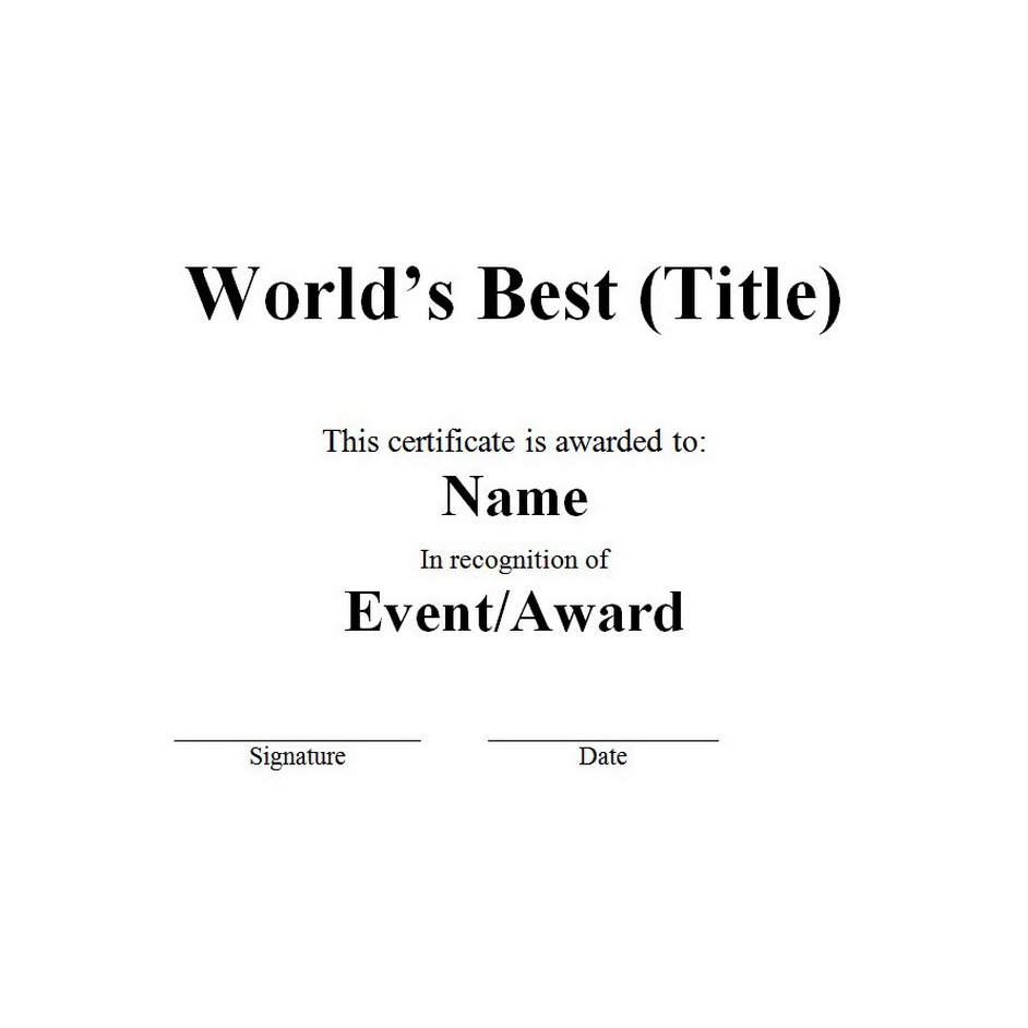 Worlds Best Certificate Free Template Image Geographics 1