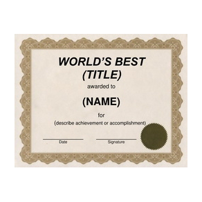World’s Best Certificate 3 Template