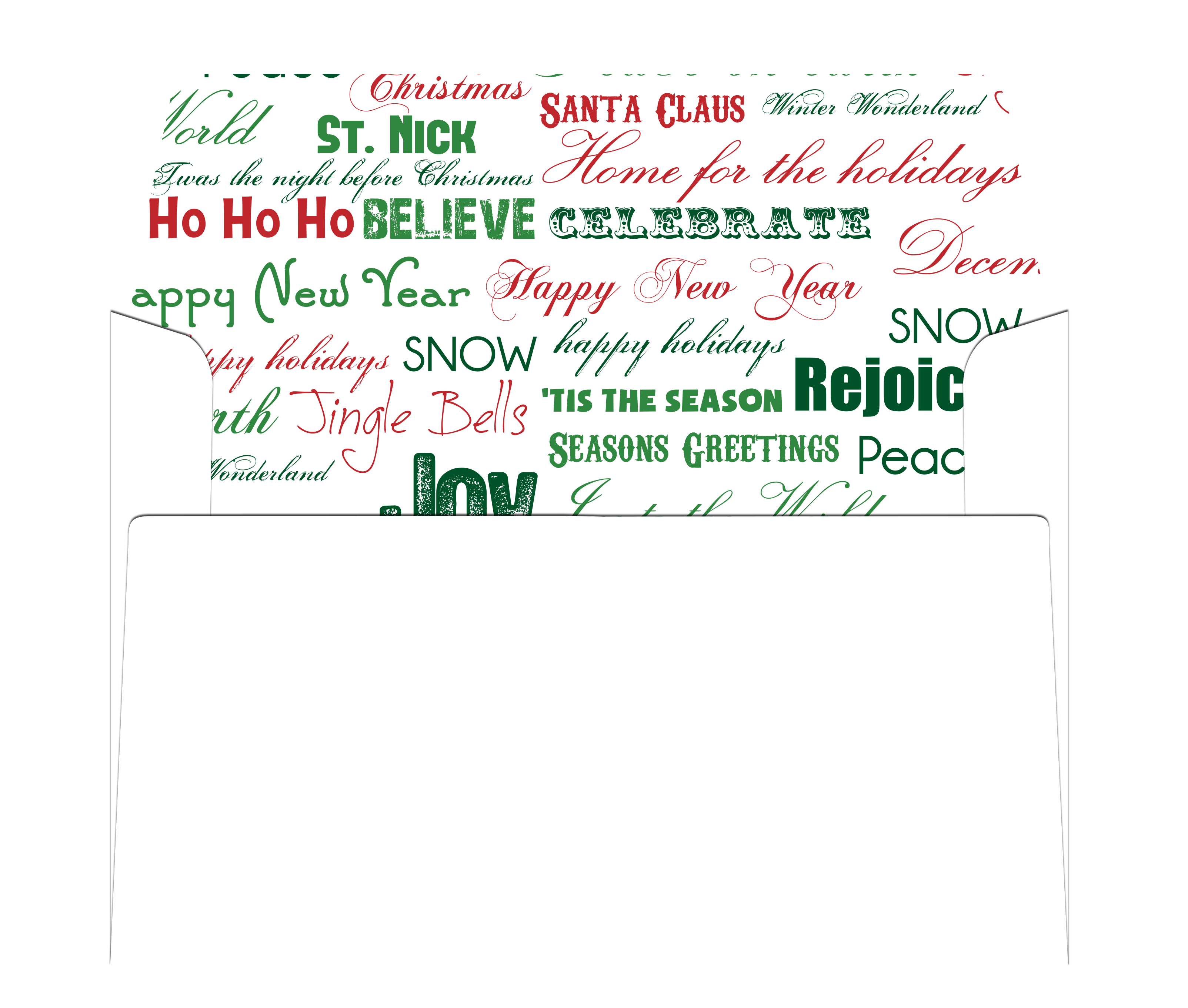 Christmas Words Liner Envelopes No 10 Geographics