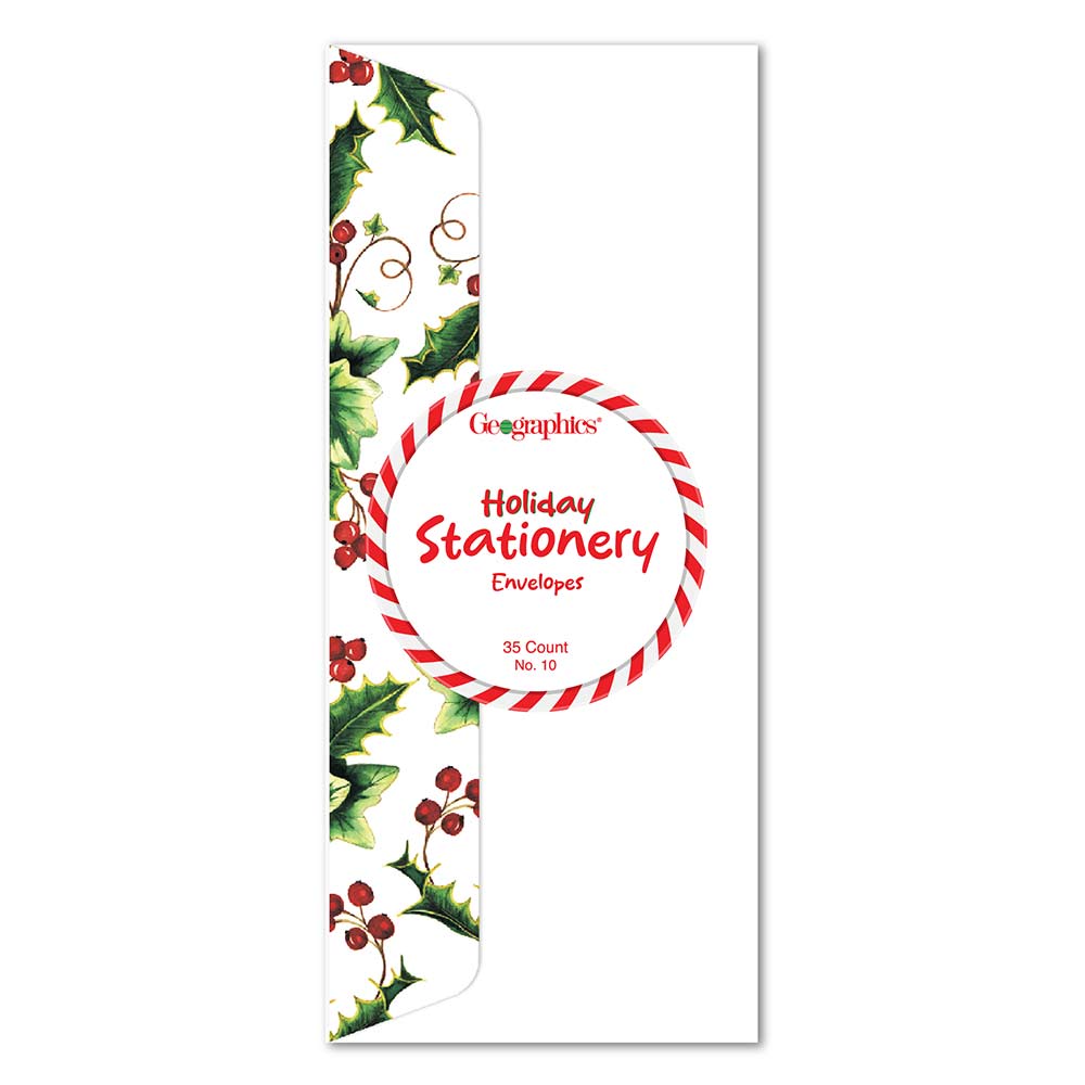 Holly & Ivy Christmas Envelopes No 10 by Geographics 50067(1)