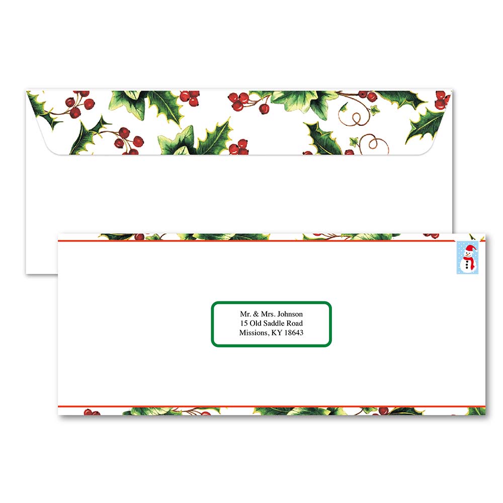 Holly & Ivy Christmas Envelopes No 10 by Geographics 50067(2)