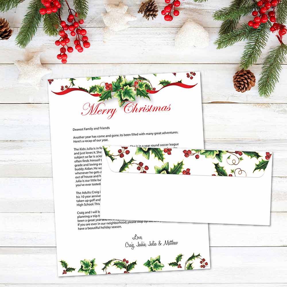 Holly & Ivy Christmas Envelopes No 10 by Geographics 50067(3)