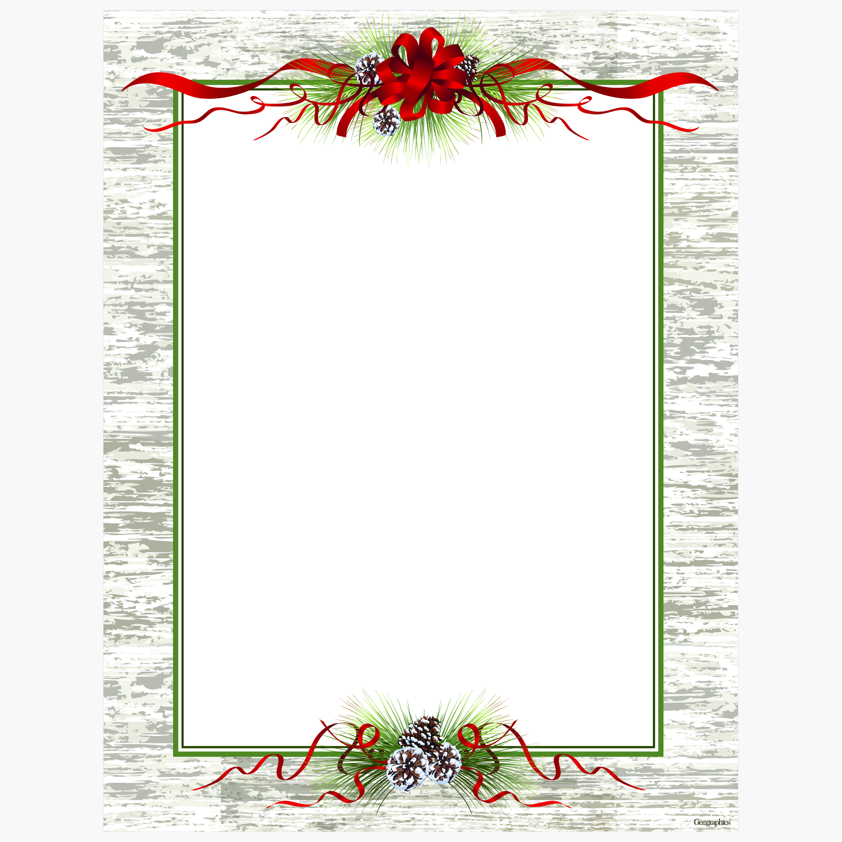 Peppermint Red & Green Foil Christmas Letterhead, 8.5"x11", 40/pack, 12