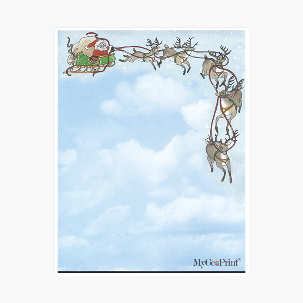 Clouds and Reindeer Letterhead MyGeoPrint