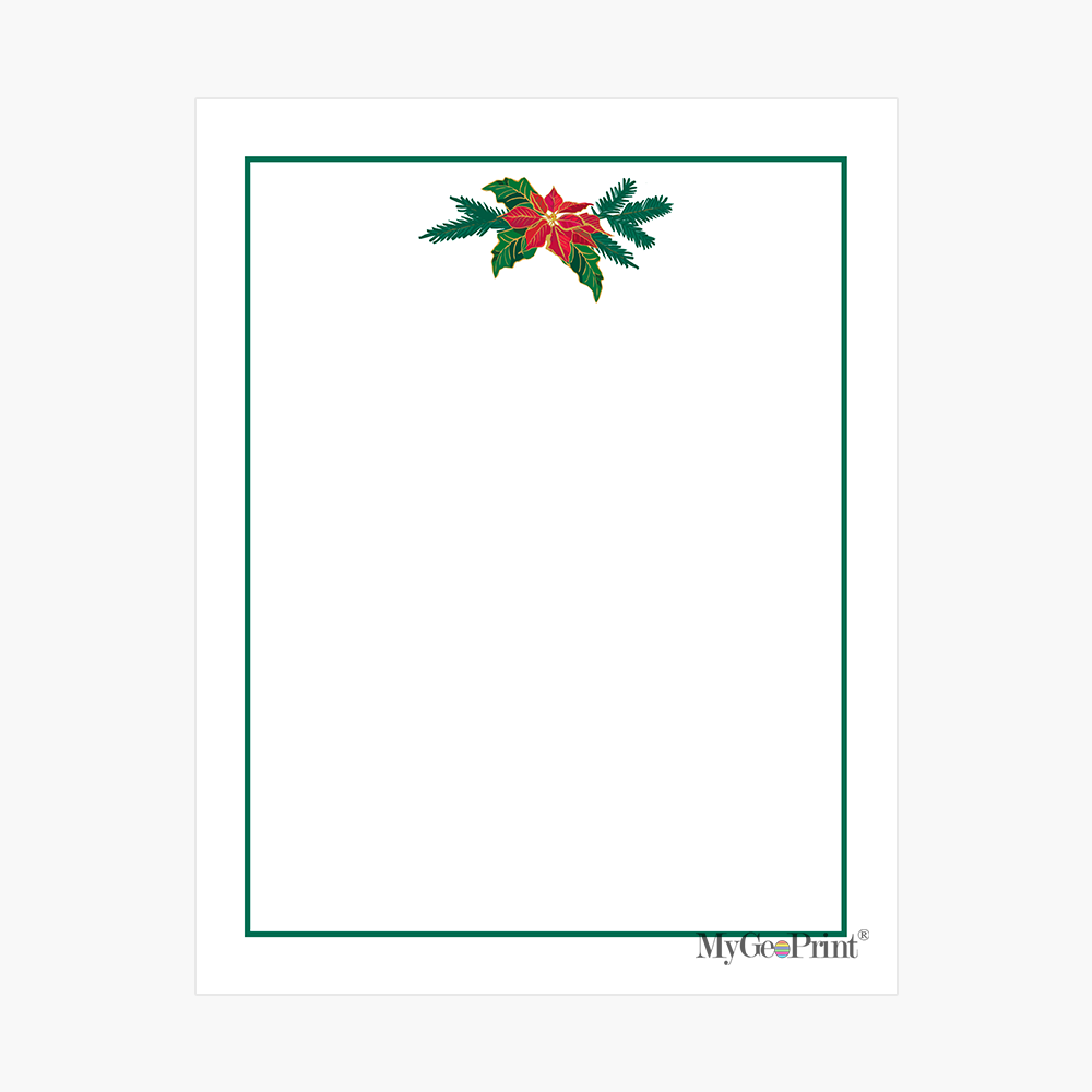 Poinsettia Boughs Letterhead MyGeoPrint