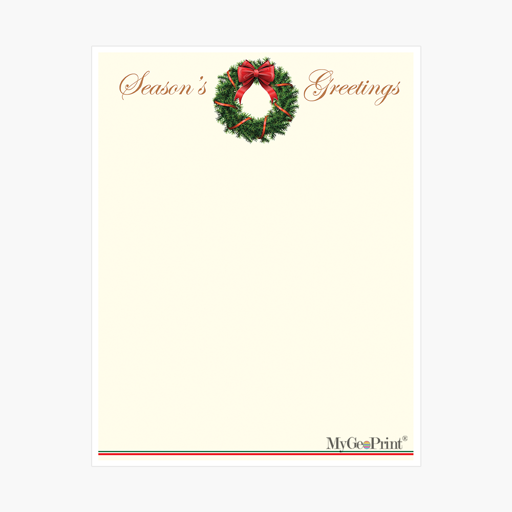 Seasons Greetings Wreath Letterhead