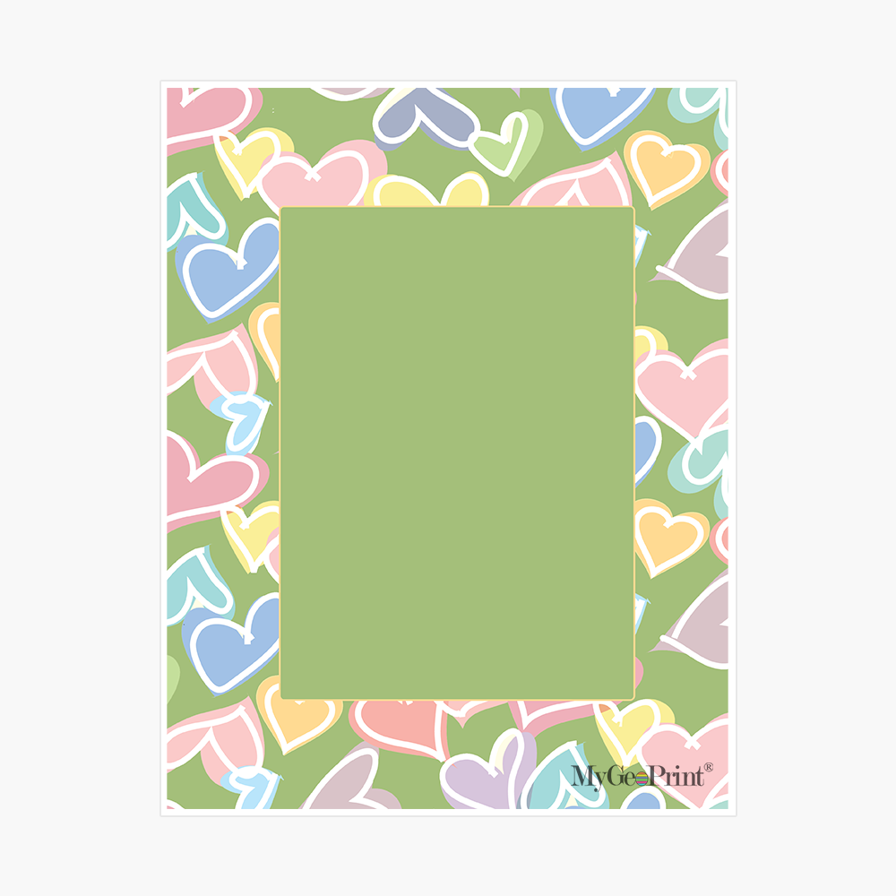 MGP000111 LETT Twitter Hearts Green Letterhead MyGeoPrint