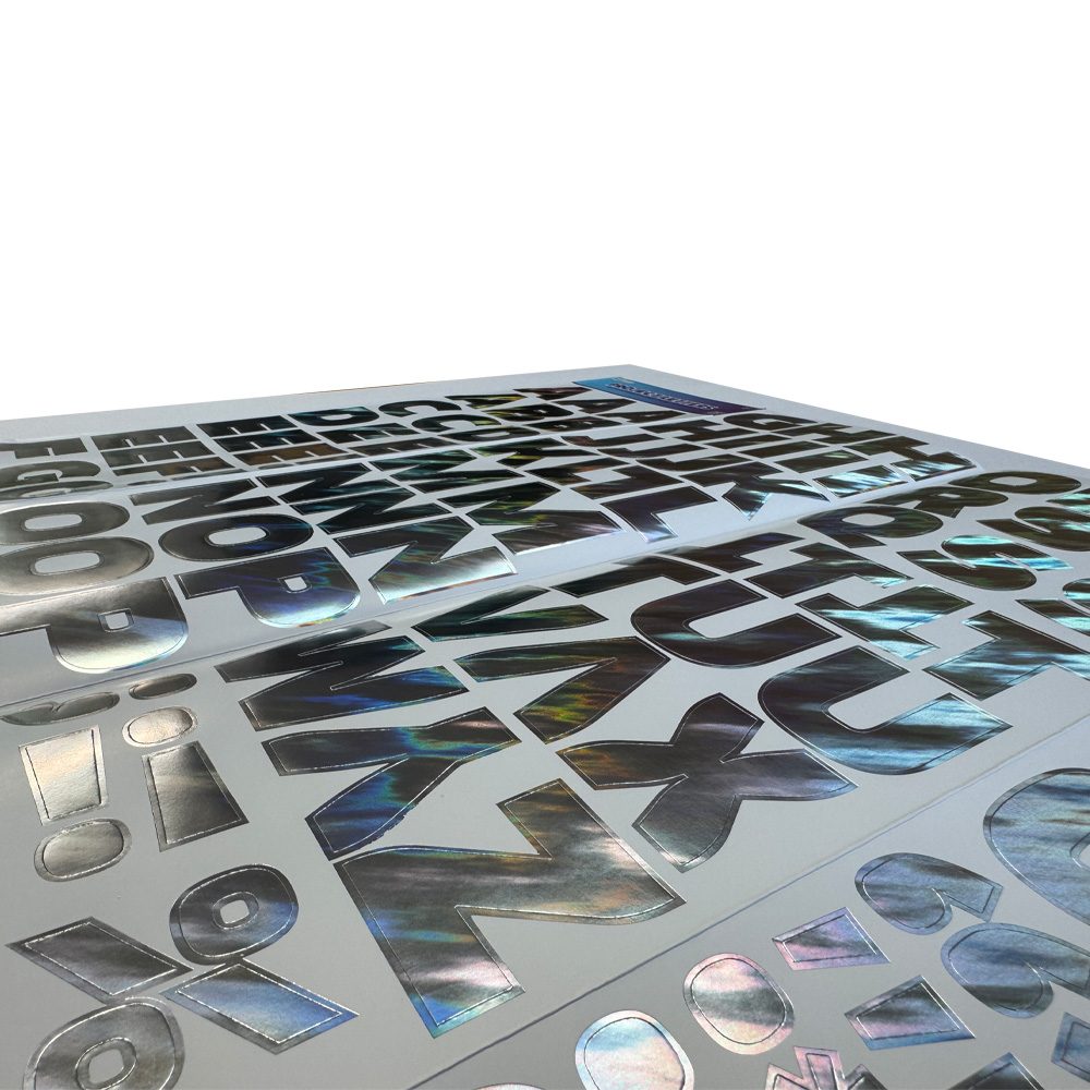 Royal Brites Self Adhesive Alpha Numeric Holographic Silver Foil Characters 2″ for Posters & Crafts 31010 (4)