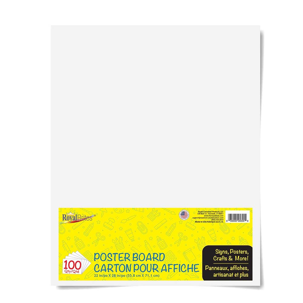 White Poster Board 22x28 inches, 2-Sided | Royal Brites