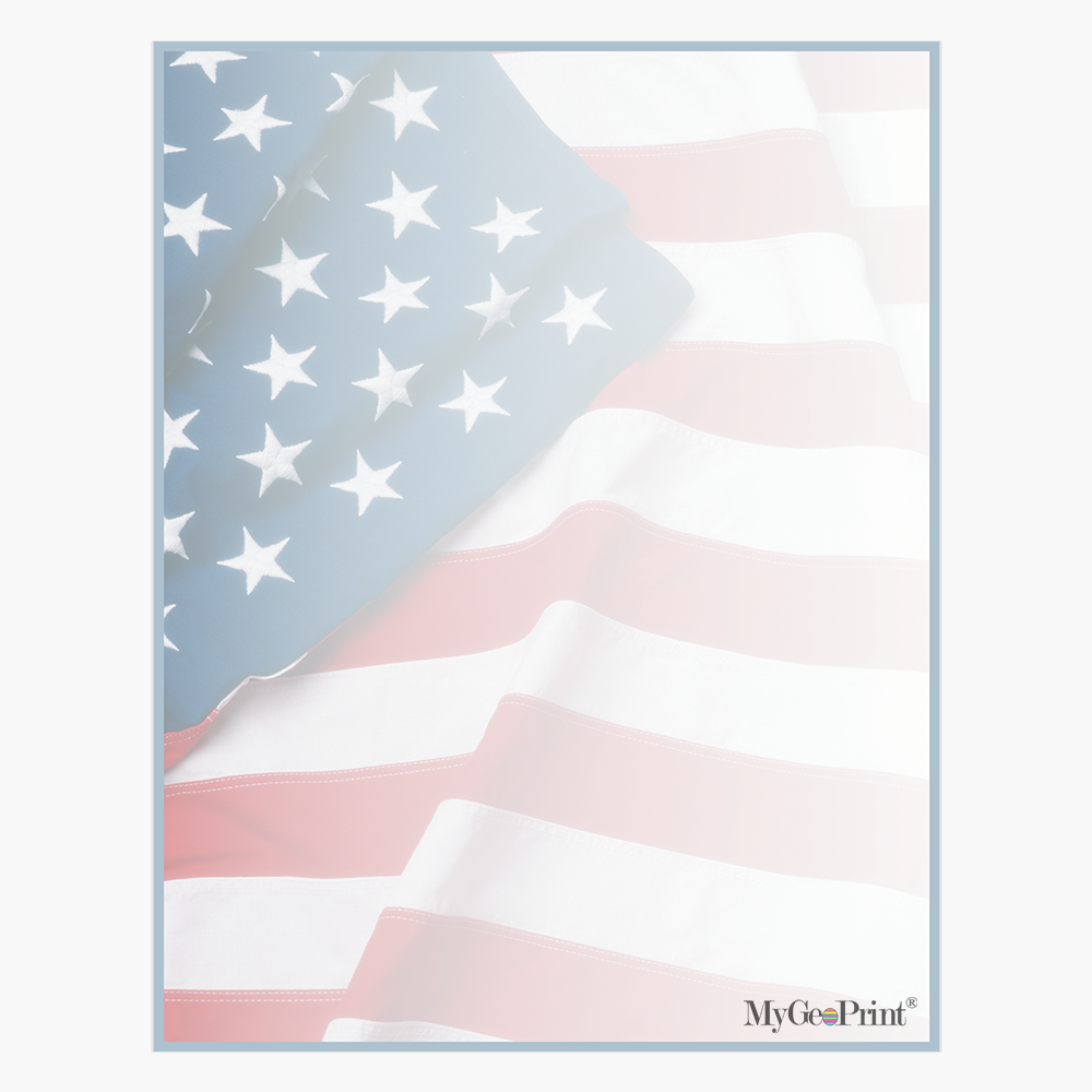 US Flag July 4 Letterhead MyGeoPrint MGP0001141 LETT