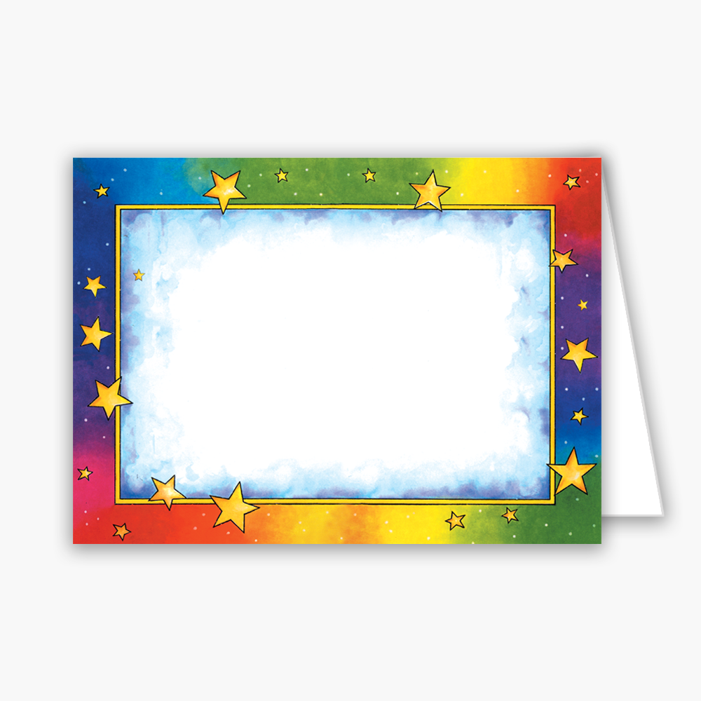 Rainbow Stars Baronial Horizontal Folded Card No 7 Geographics 81319K CDFV 5 13 x7