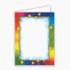 Rainbow Stars Baronial Vertical Folded Card No 6 Geographics 81319K CDFV 4 63 x6 25