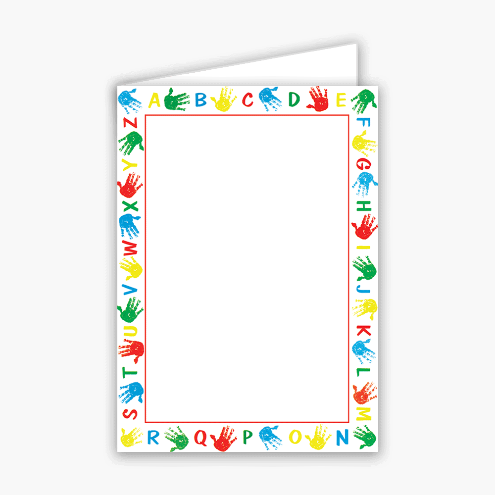 Alphabet Border Baronial Vertical Folded Card No 4 Geographics 39205 CDFV 3 5x4 88