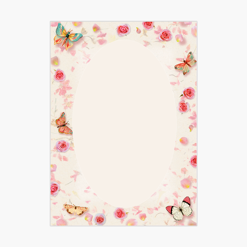 Butterfly and Roses Baronial Card No 4 Geographics 46883S CDS 3 5x4 88 1