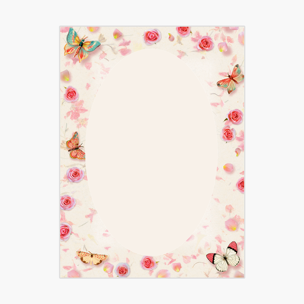 Butterfly and Roses Baronial Card No 7 Geographics 46883S CDS 5 13x7 1 1