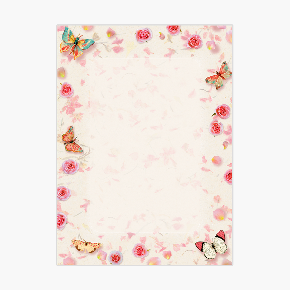 Butterfly and Roses Baronial Card No 7 Geographics 46883S CDS 5 13x7 1