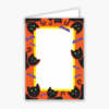 Halloween Cats and Bats Baronial Vertical Folded Card No 4 Geographics S01254 CDFV 3 5x4 88
