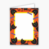 Halloween Cats and Bats Baronial Vertical Folded Card No 5 Geographics S01254 CDFV 4 25x5 5