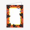 Halloween Cats and Bats Baronial Vertical Folded Card No 6 Geographics S01254 CDFV 4 63x6 25