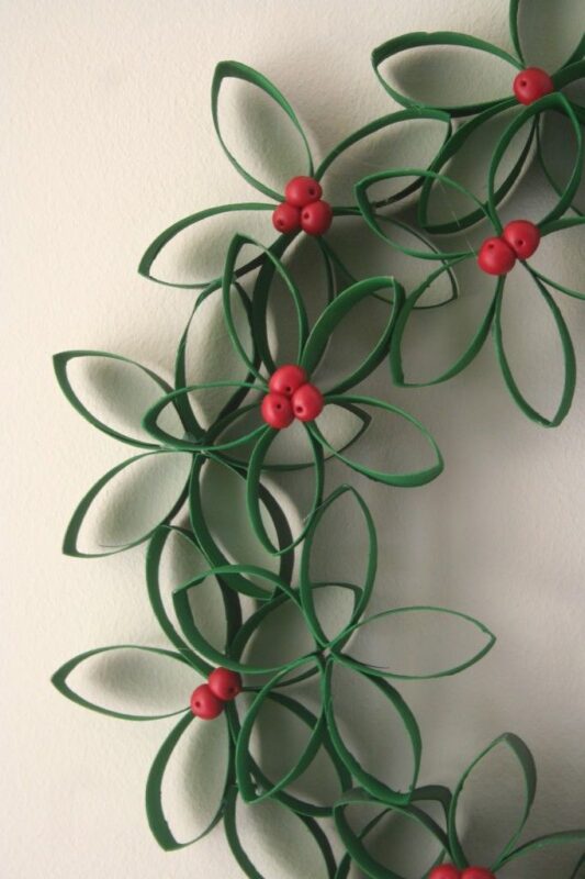 christmas wreath paper rolls craft iclicknprint