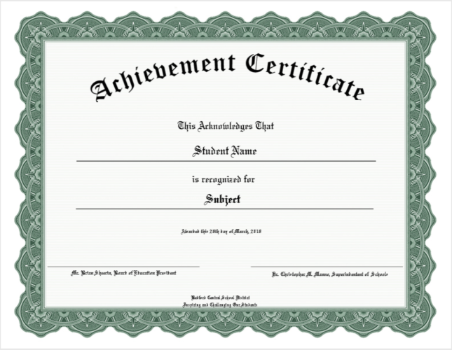 Achievement Certificates Geographics iclicknprint