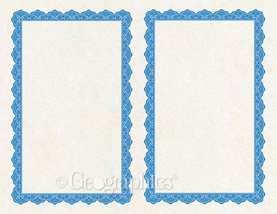 Copen Blue 2UP Printable Certificates Geographics
