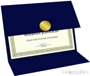 47837 Navy Blue Certificate Holders Tri Fold Geographics L 300x253 1