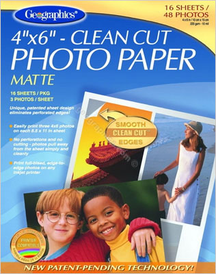 Matte Photo Paper 4x6 Clean Cut Geographics