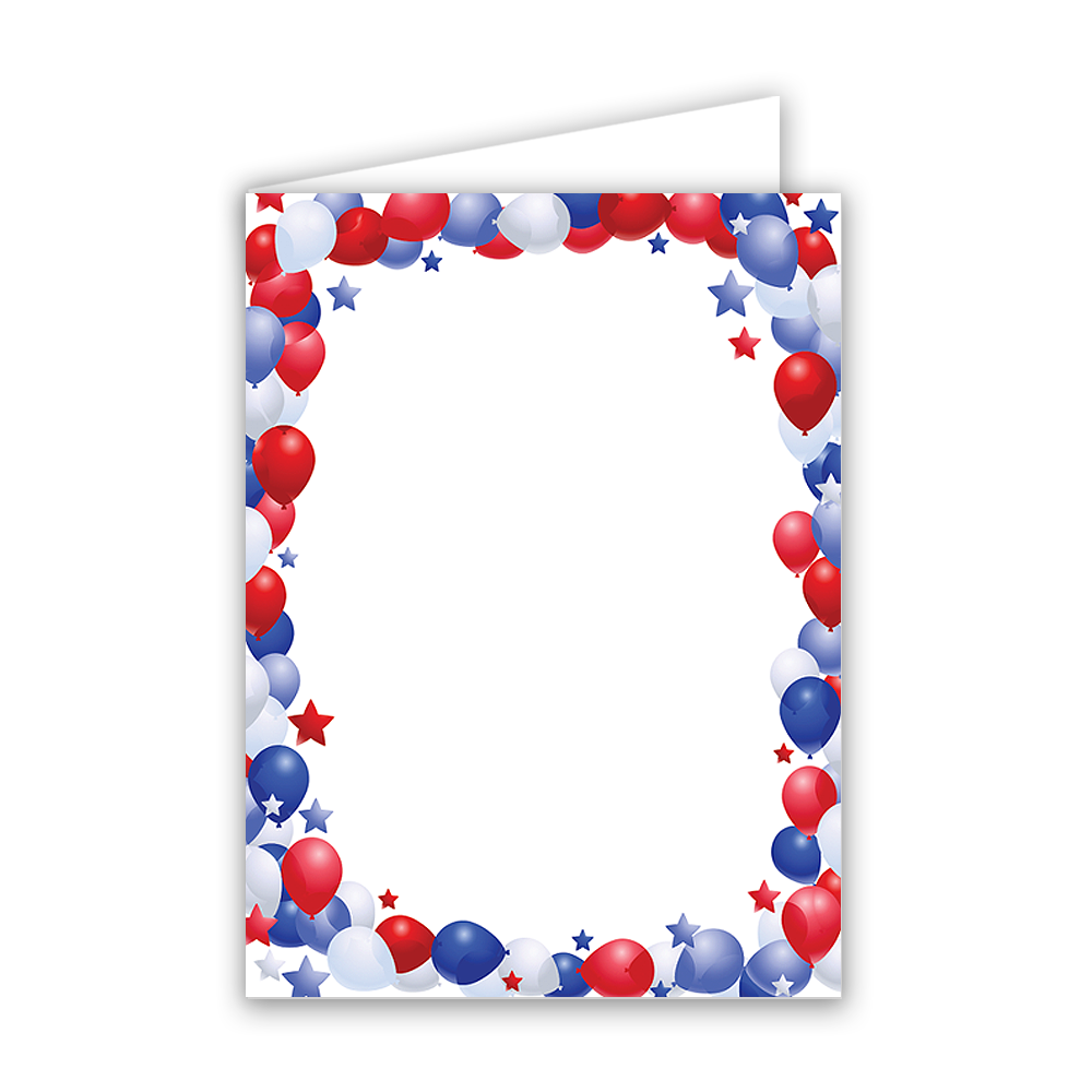 Patriotic Balloons Baronial Vertical Folded Card No 6 Geographics 48987 CDFV 4 63x6 25 png