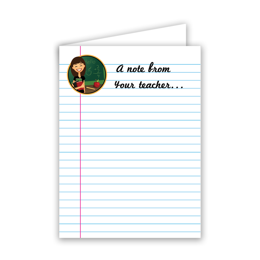 Note from Teacher Baronial Vertical Folded Card No 6 Geographics 47821 CDFV 4 63x6 25 png