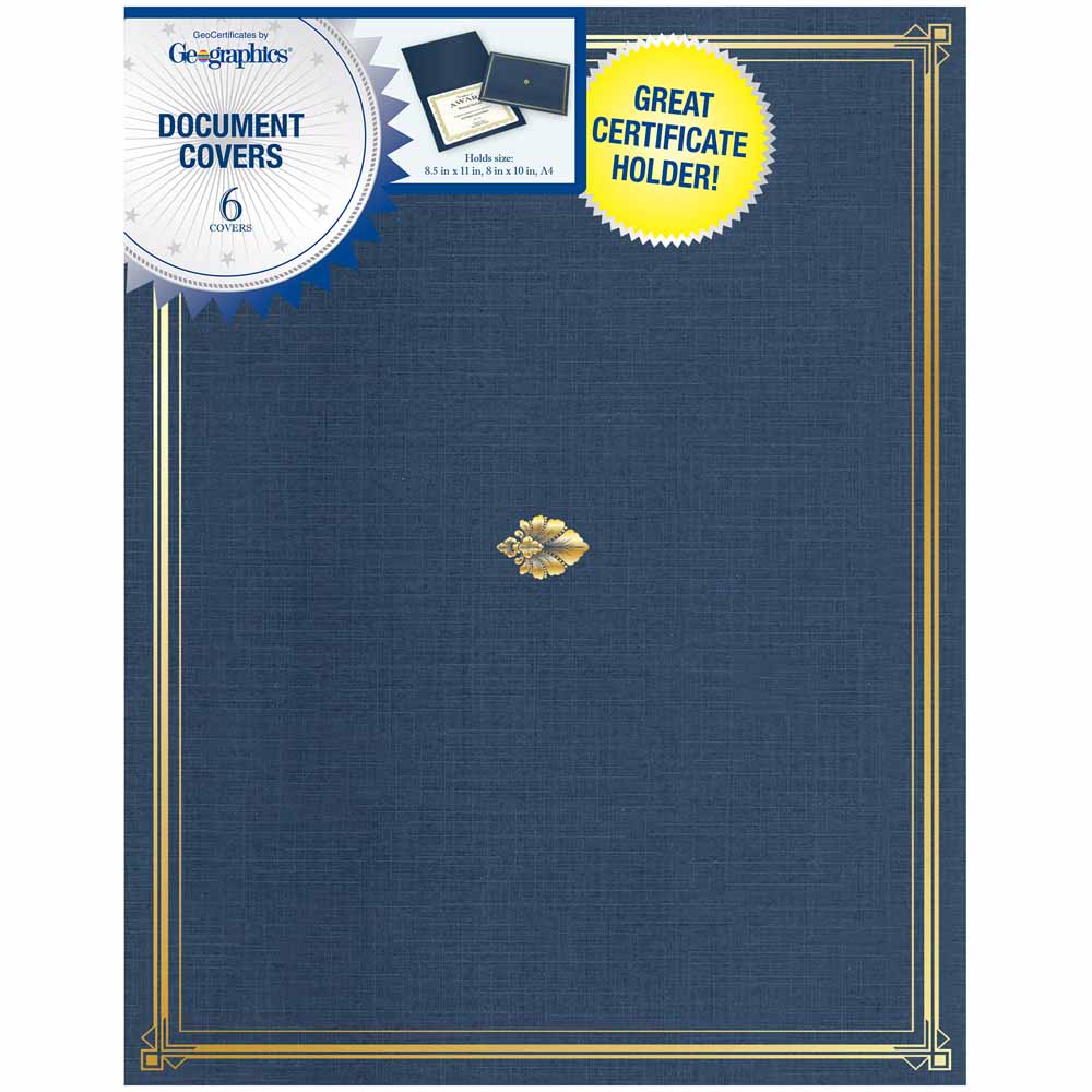 Classic Linen Navy Blue Certificate Holders Gold Foil 45332 TRS (1)
