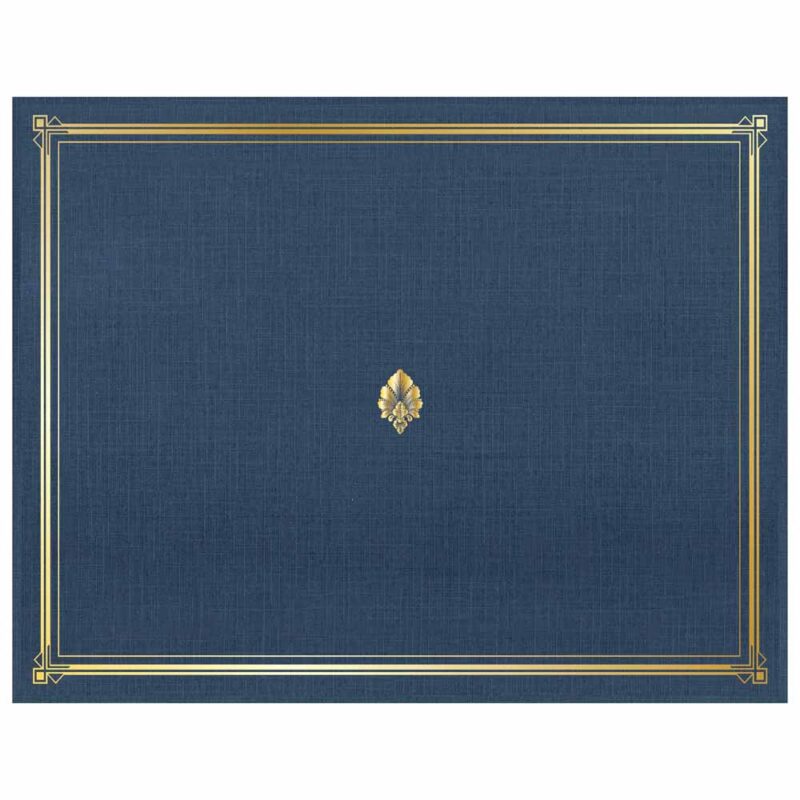 Classic Linen Navy Blue Certificate Holders Gold Foil 45332 TRS (4)