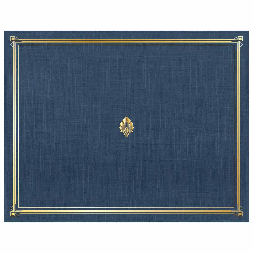 Classic Linen Navy Blue Certificate Holders Gold Foil 45332 TRS (4)