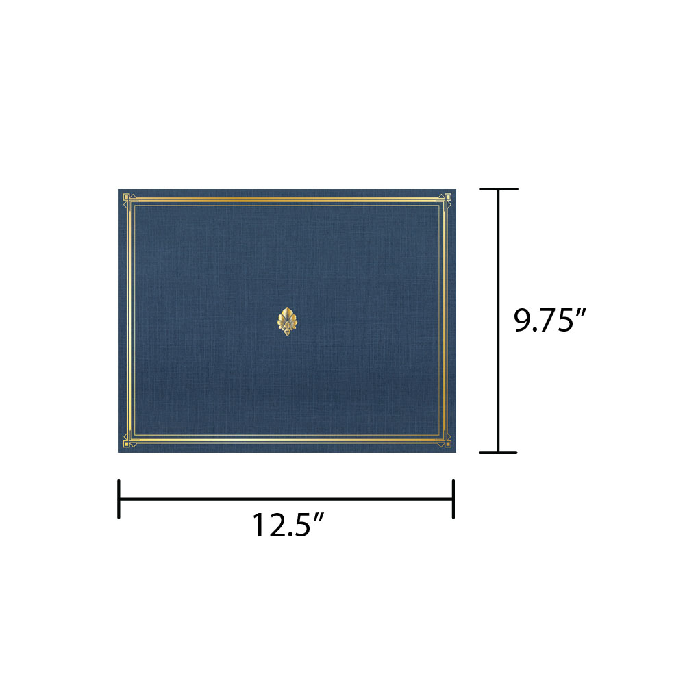 Classic Linen Navy Blue Certificate Holders Gold Foil 45332 TRS (5)