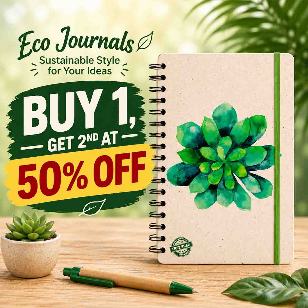 49732 Eco Journal Succulent Buy1 get1 50off