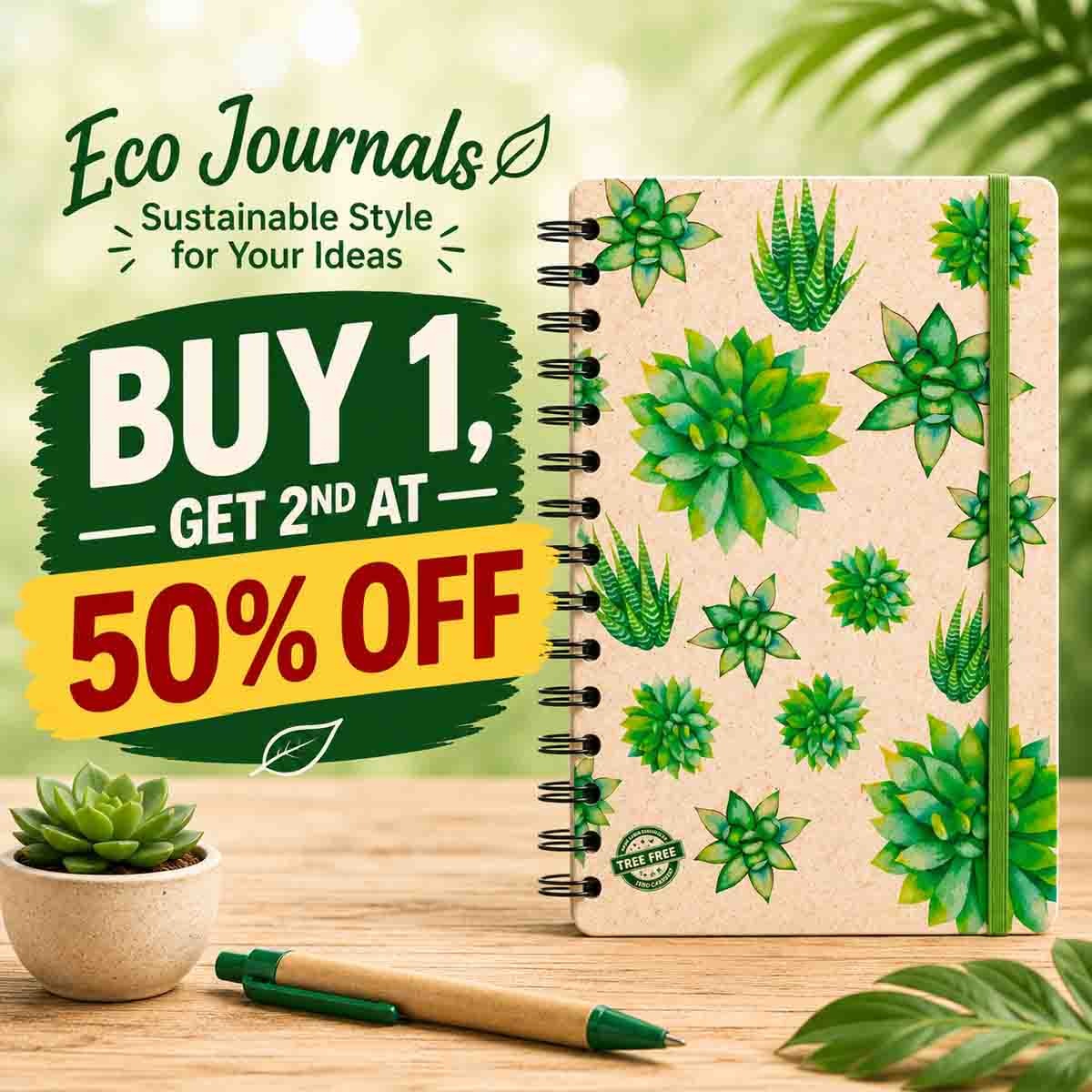49733 Eco Journal Cactus Buy1 get1 50off