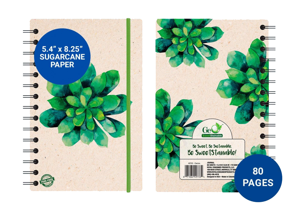 Geographics Eco Journal Succulent 5 4 x 8 25 Sugar Cane TheRoyalStore x