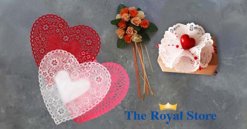 Royal Lace Paper Doilies Heart Shaped