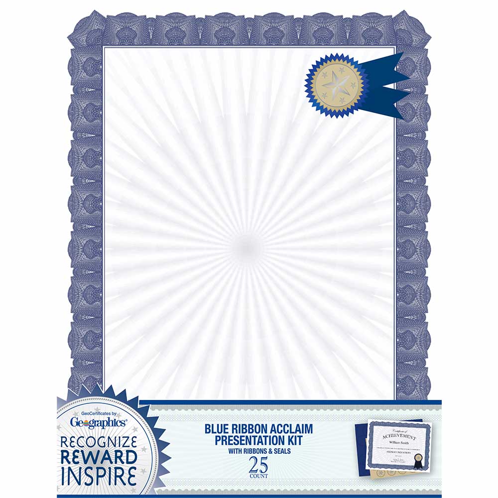Geographics Acclaim Blue Ribbon Award Certificate Kit 47860 (2)