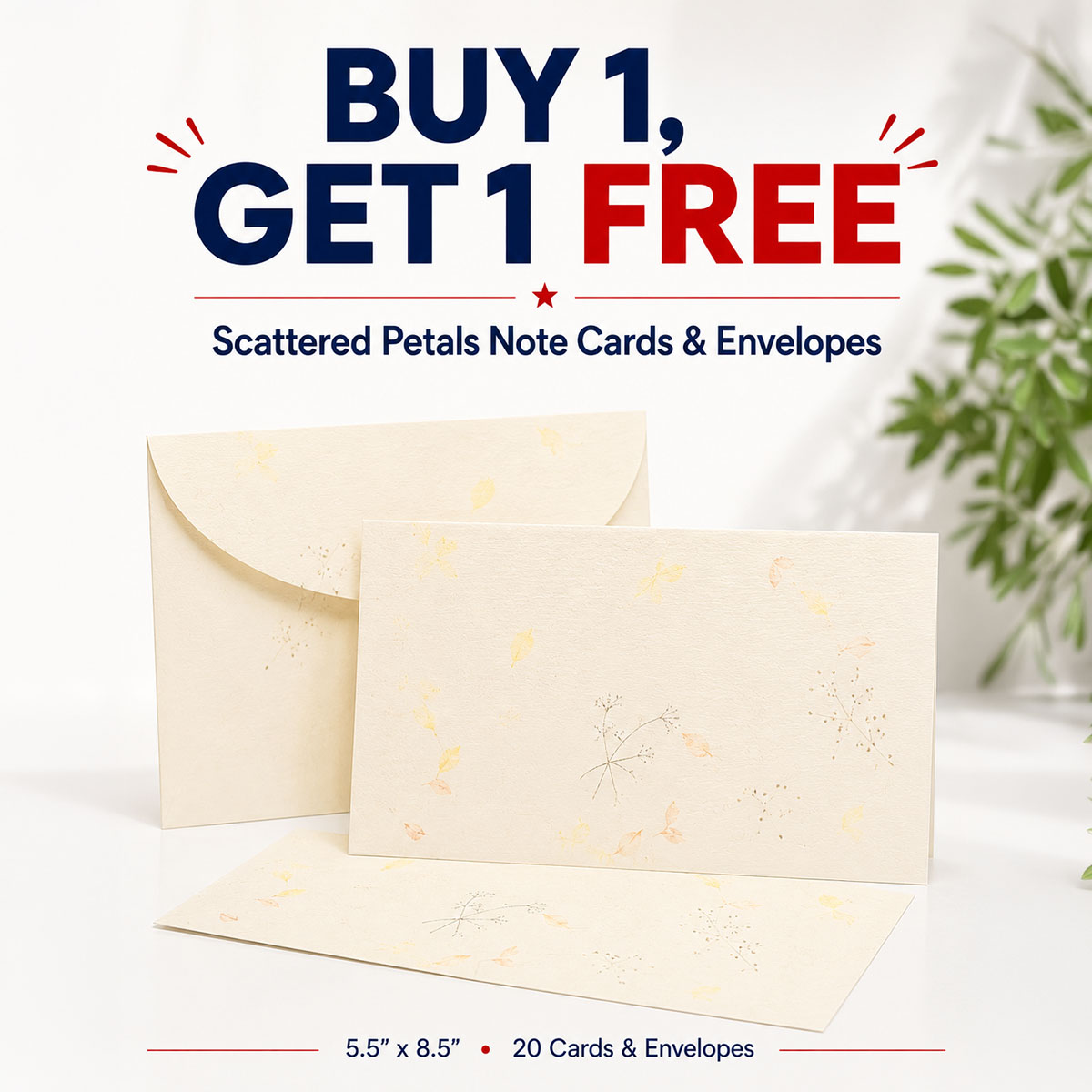 Scattered Petals Note Cards 45453 one free