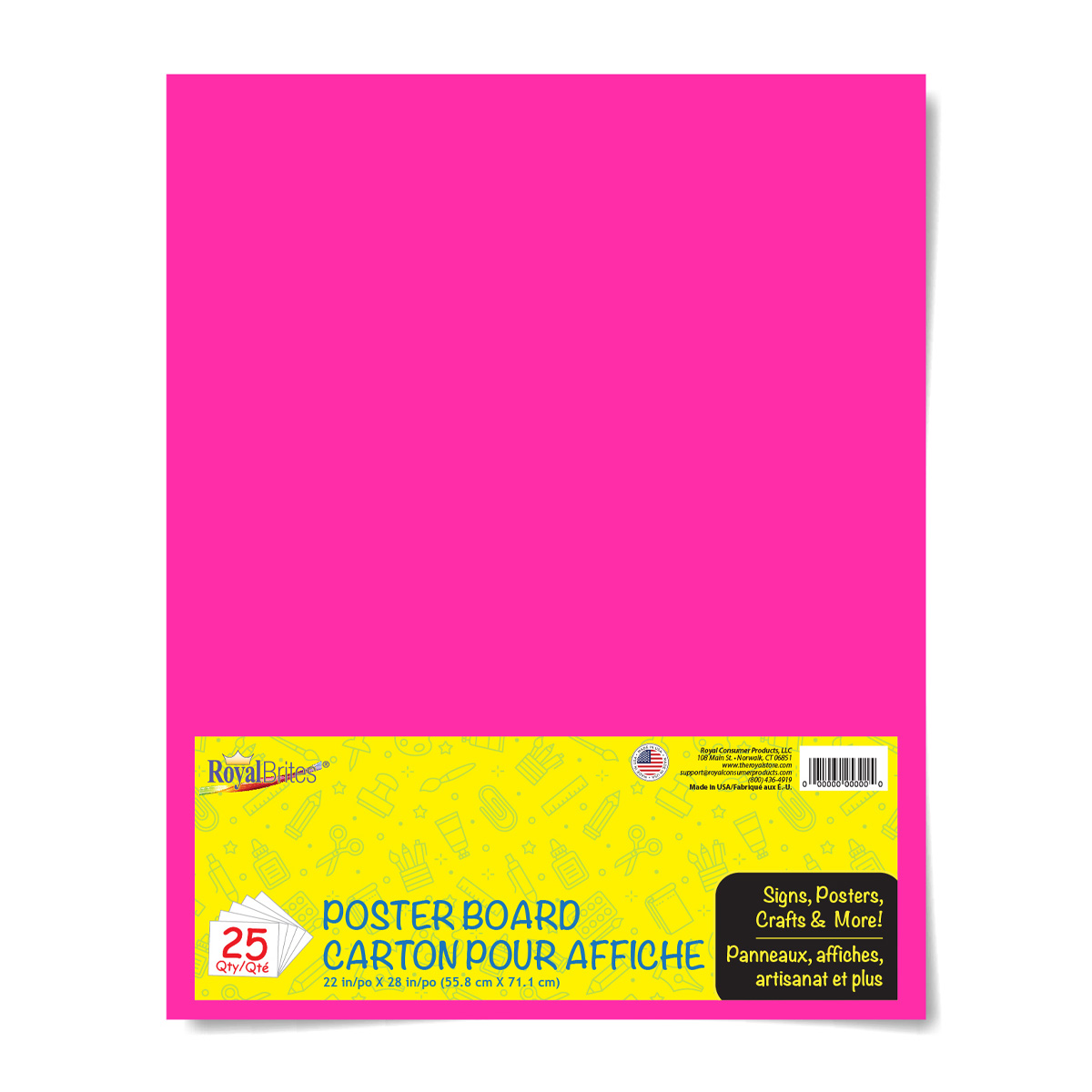 23305 Neon Pink Poster Board Fluorescent