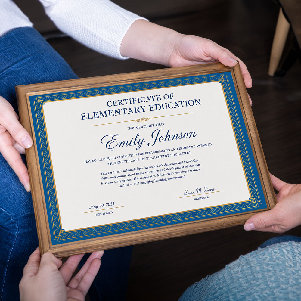Elegant Blue Certificates featuring Gold Foil made from Recycled Bamboo 49949 (1)